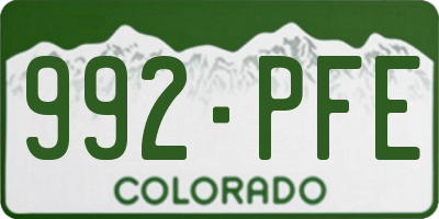 CO license plate 992PFE