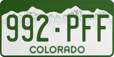CO license plate 992PFF