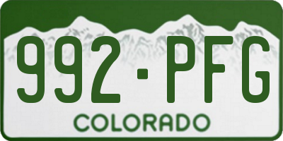 CO license plate 992PFG
