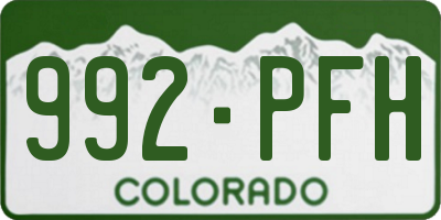 CO license plate 992PFH