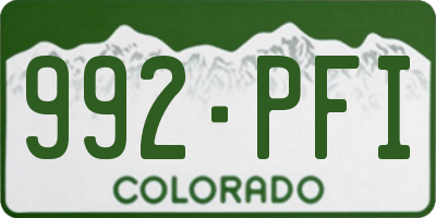 CO license plate 992PFI