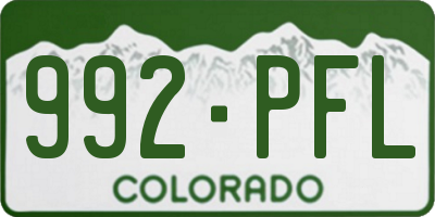 CO license plate 992PFL