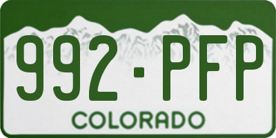CO license plate 992PFP