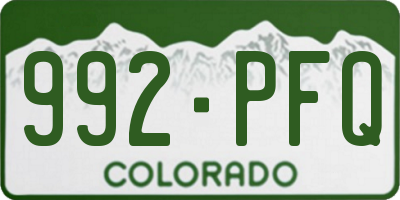 CO license plate 992PFQ