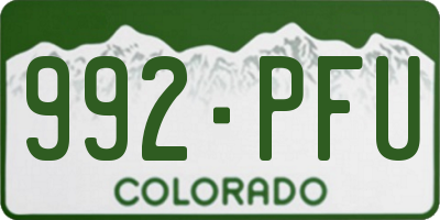 CO license plate 992PFU