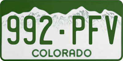 CO license plate 992PFV