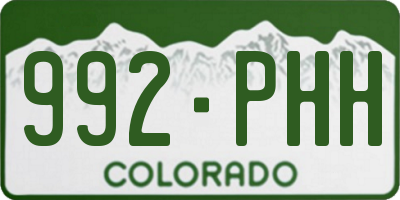 CO license plate 992PHH