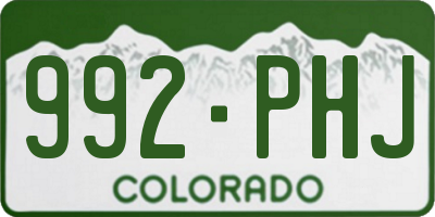 CO license plate 992PHJ