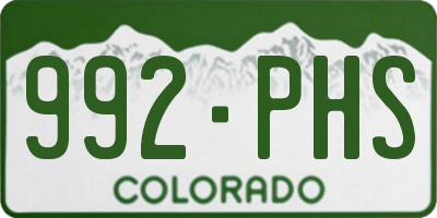 CO license plate 992PHS