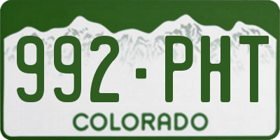 CO license plate 992PHT