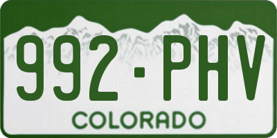 CO license plate 992PHV