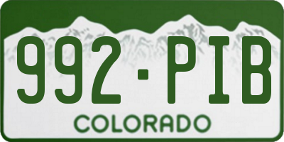 CO license plate 992PIB
