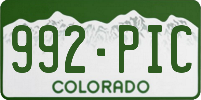 CO license plate 992PIC