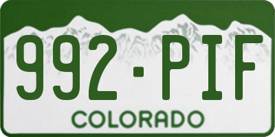 CO license plate 992PIF