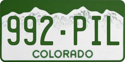 CO license plate 992PIL