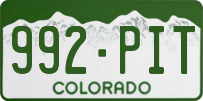 CO license plate 992PIT
