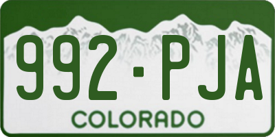 CO license plate 992PJA