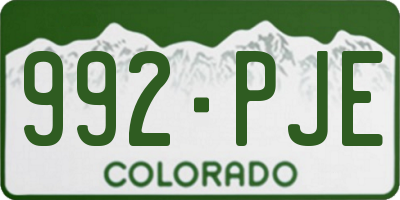 CO license plate 992PJE