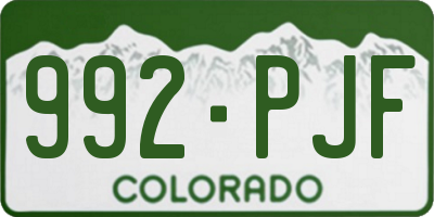 CO license plate 992PJF