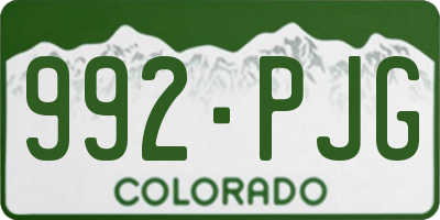 CO license plate 992PJG