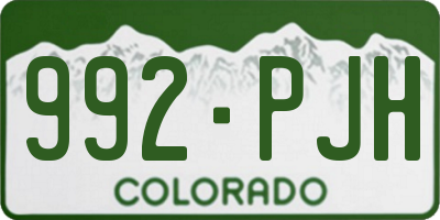 CO license plate 992PJH