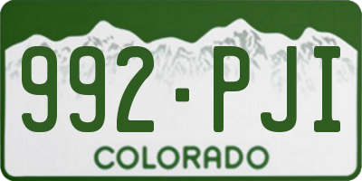 CO license plate 992PJI