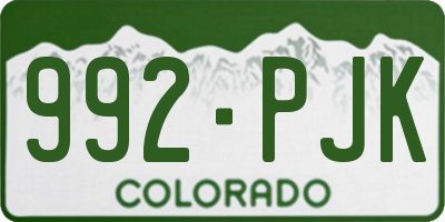 CO license plate 992PJK