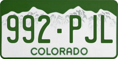CO license plate 992PJL