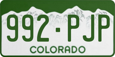 CO license plate 992PJP