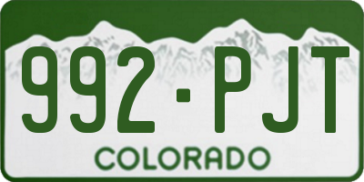 CO license plate 992PJT
