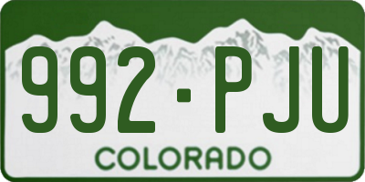 CO license plate 992PJU