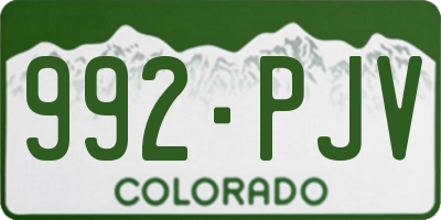 CO license plate 992PJV