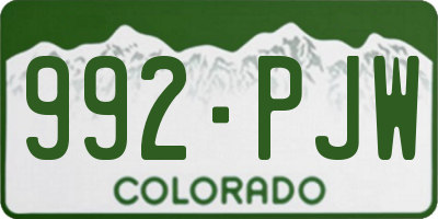 CO license plate 992PJW