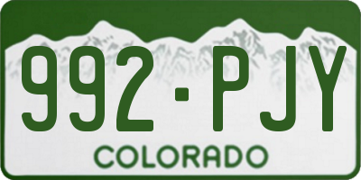 CO license plate 992PJY