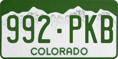 CO license plate 992PKB
