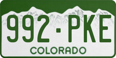 CO license plate 992PKE
