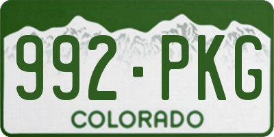 CO license plate 992PKG