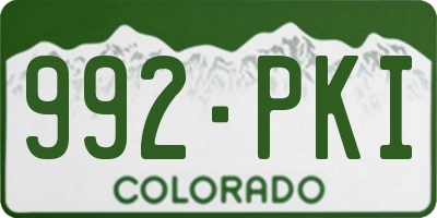 CO license plate 992PKI