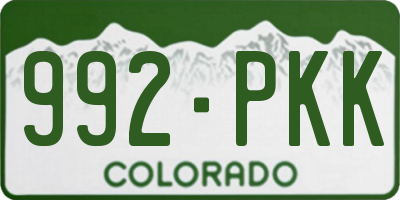 CO license plate 992PKK