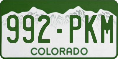CO license plate 992PKM
