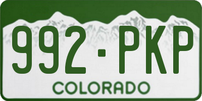 CO license plate 992PKP
