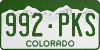 CO license plate 992PKS