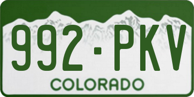 CO license plate 992PKV