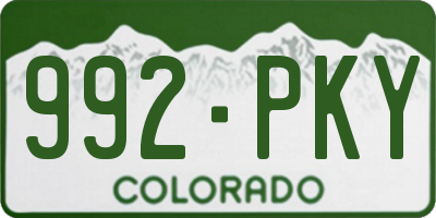 CO license plate 992PKY