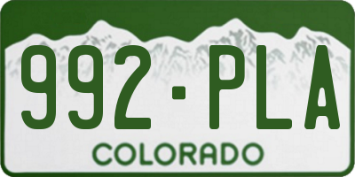 CO license plate 992PLA