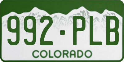 CO license plate 992PLB