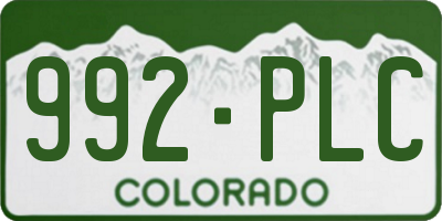 CO license plate 992PLC