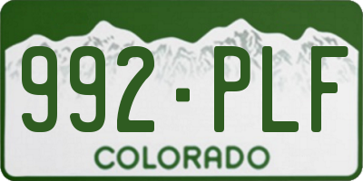 CO license plate 992PLF