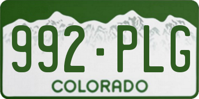 CO license plate 992PLG