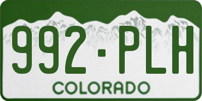 CO license plate 992PLH